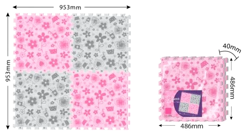 Sun Ta Sun Ta Παζλ Δαπέδου Flower 4τμχ. (1041)