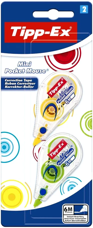 Bic Bic Διορθωτική Ταινία Tipp-Ex Mini Pocket Mouse Fashion 2Τμχ (926395)