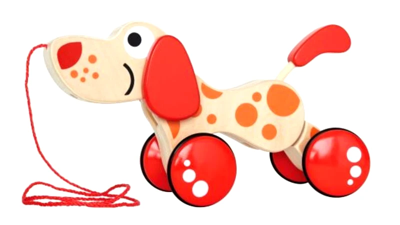 Hape Hape Push & Pull Ξύλινο Συρόμενο Σκυλάκι Walk-A-Long Puppy (E0347A)