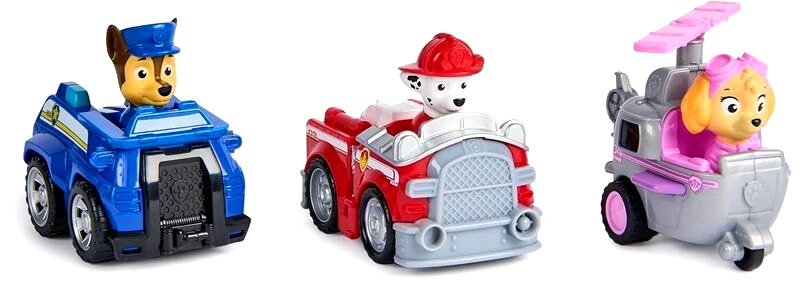 Spin Master Paw Patrol Οχήματα Pull Back 3Τμχ (6070440)