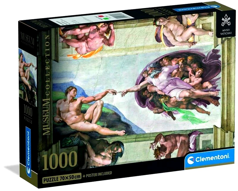 Clementoni Clementoni Παζλ 1000 Museum Michelangelo:Η Δημιουργία Του Αδάμ (1260-37081)