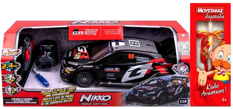 Nikko Toys Nikko Τηλεκατευθυνόμενο Toyota Gazzo Sweden Rally 1:16 (10662)