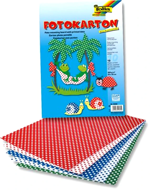 Folia Χαρτόνι 50x70cm 300gr Πουά 5 Χρώματα-1Τμχ (830.5909)