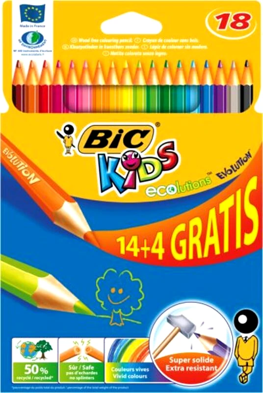 Bic Bic Ξυλομπογιές Kids Evolution-14+4 Τμχ (829032)