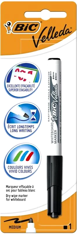 Bic Bic Μαρκαδόρος Λευκοπίνακα Bic Velleda 1741-Μαύρο (875579)