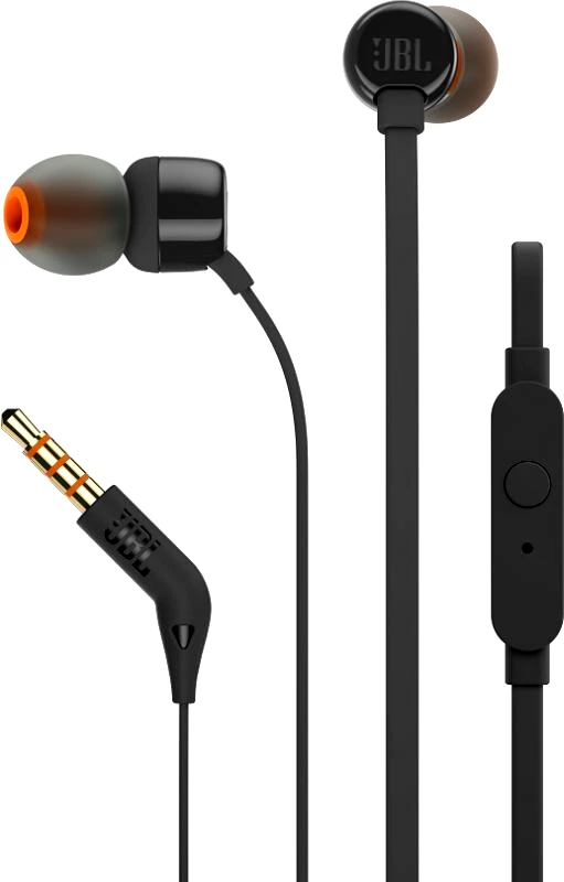 JBL JBL T110 Ακουστικά In-Ear Universal Black (JBLT110BLK-20.02983)