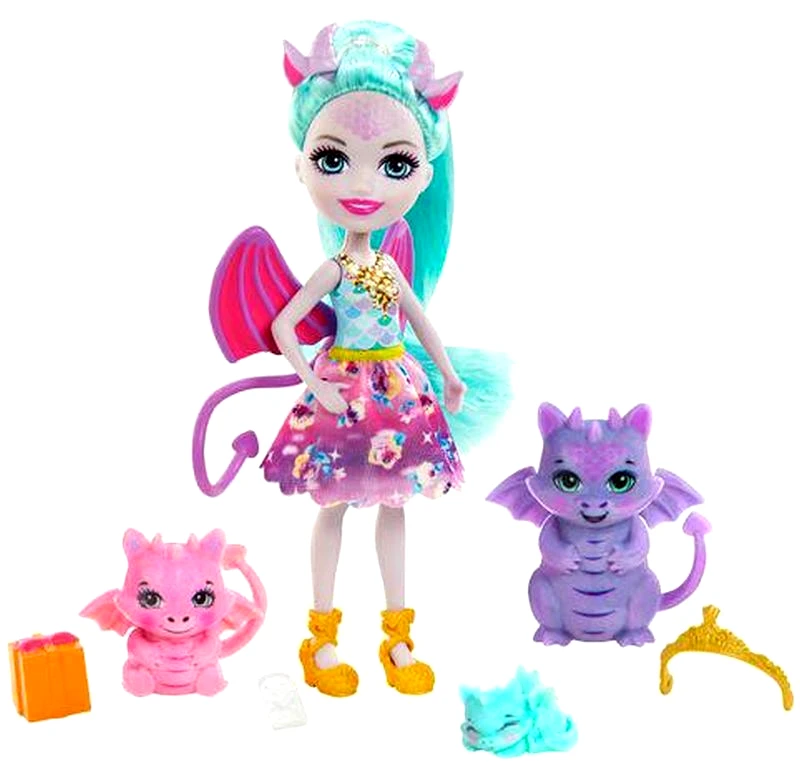 Mattel Enchantimals Royals Κούκλα & Οικογένεια Δράκοι (GYJ09)