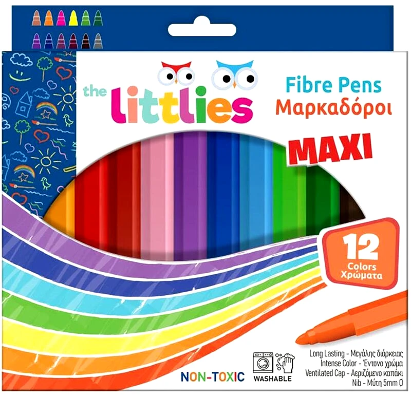 Διακάκης The Littlies Μαρκαδόροι Χοντροί 12Τμχ (000646034)