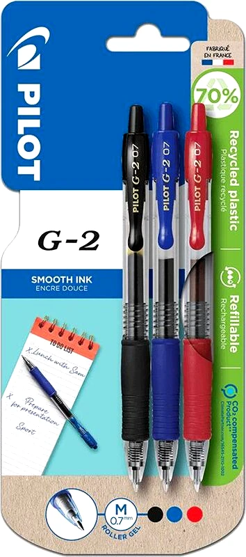 Pilot Pilot Στυλό G-2 0.7 3Τμχ (230.217978)