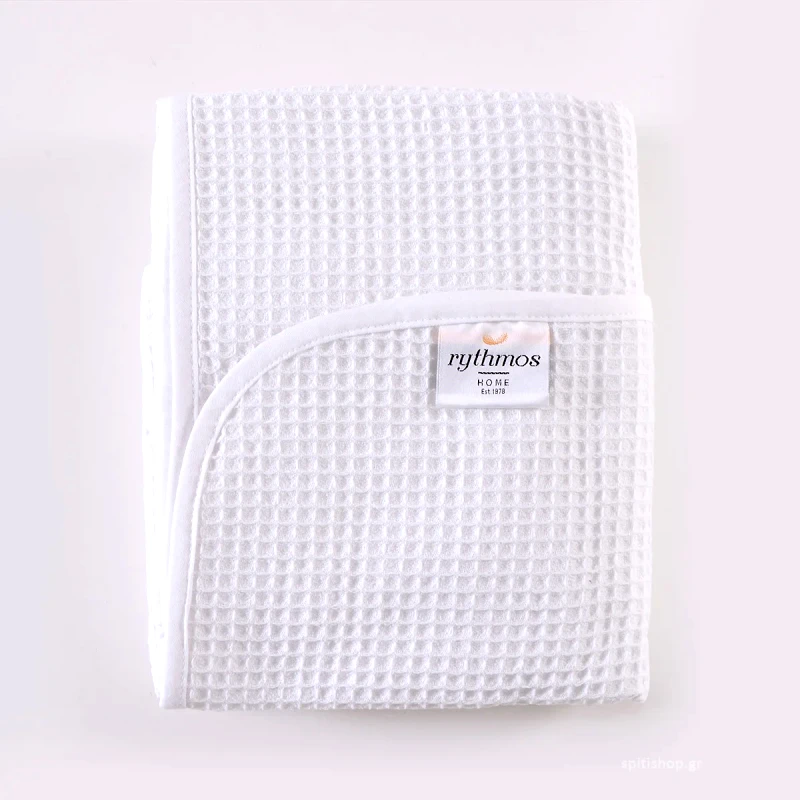 Rythmos Home Κουβέρτα Πικέ Αγκαλιάς (80x90) Rythmos Sweety White