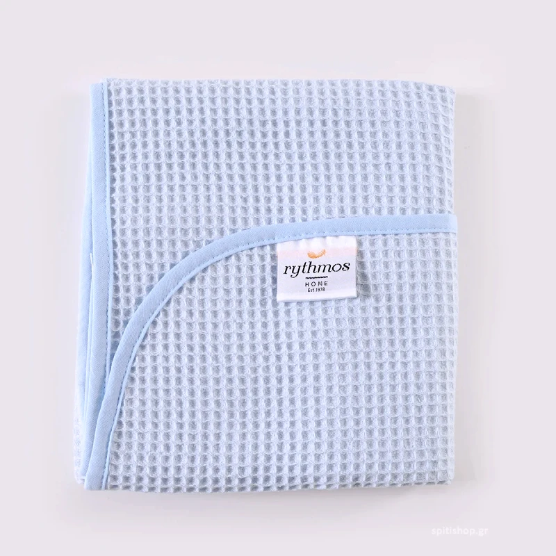 Rythmos Home Κουβέρτα Πικέ Αγκαλιάς (80x90) Rythmos Sweety Blue