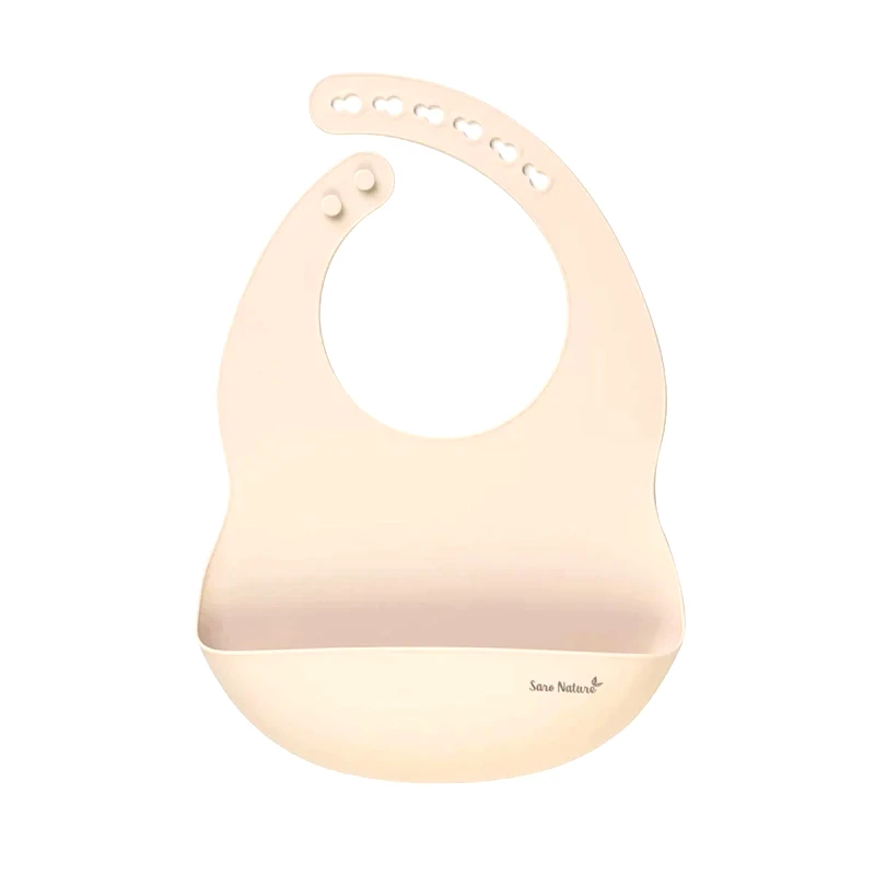 Saro Σαλιάρα Σιλικόνης 6+ Μηνών Saro Eco Friendly 17486 Sand