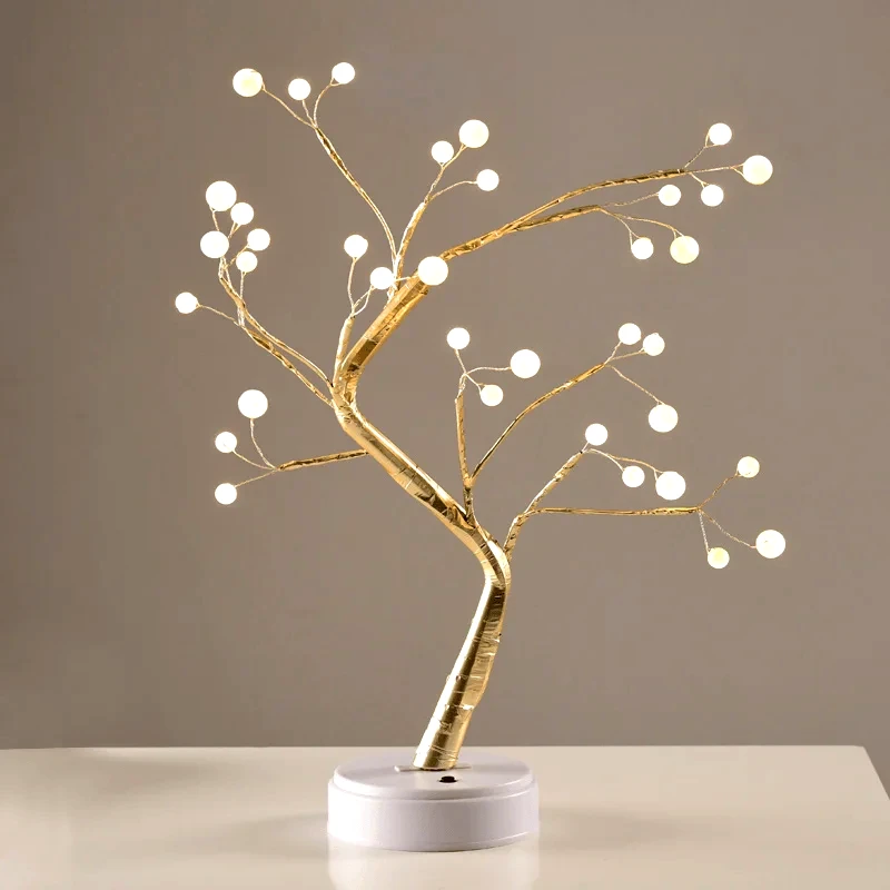 Aca Decor Διακοσμητικό Δεντράκι Με Led Aca Gold Tree & Ball Lights X1036152