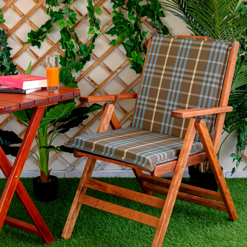 Be Comfy Μαξιλάρι Καρέκλας 2 Όψεων Με Πλάτη 50cm Be Comfy Tartan Petrol 1404
