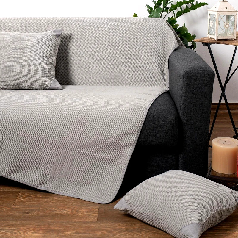 Silk Fashion Ριχτάρι Τριθέσιου Καναπέ (180x300) Silk Fashion 1715 Grey