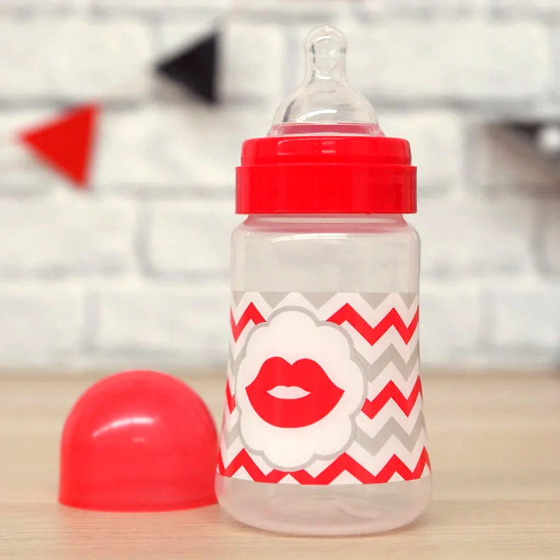Kiokids Πλαστικό Μπιμπερό 250ml Με Θηλή Σιλικόνης 6+Μ Kiokids Κόκκινα Χείλη 1447