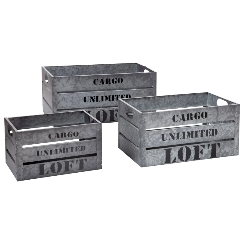 Spitishop Κουτιά Αποθήκευσης (Σετ 3τμχ) A-S Cargo Silver 166518A