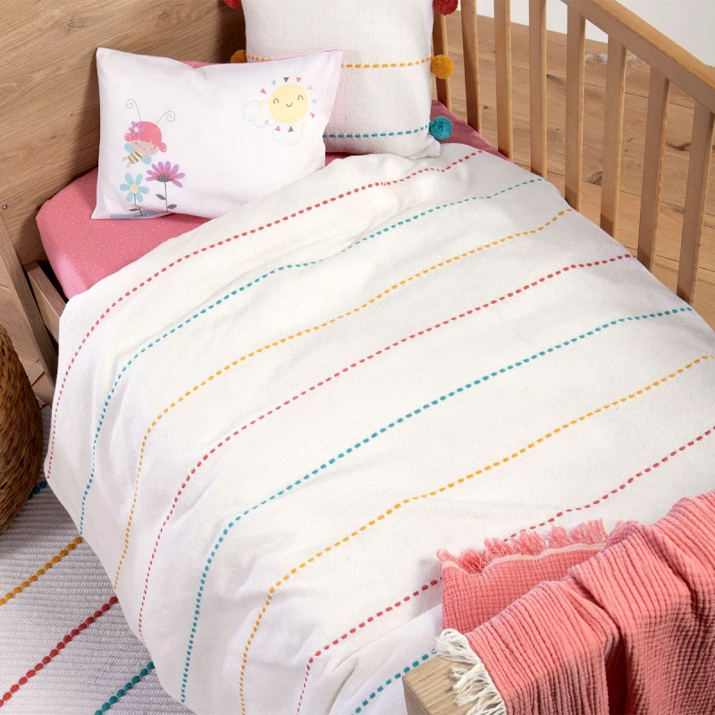 Nef - Nef Κουβερτόριο Κούνιας (110x150) Nef-Nef Life Line Coral/Yellow