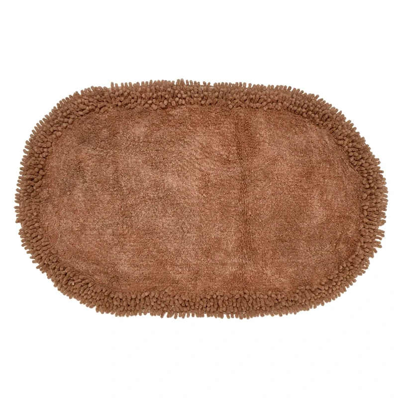 Viopros Πατάκι Μπάνιου Οβάλ (45x75) Viopros Ρέμι Σοκολά