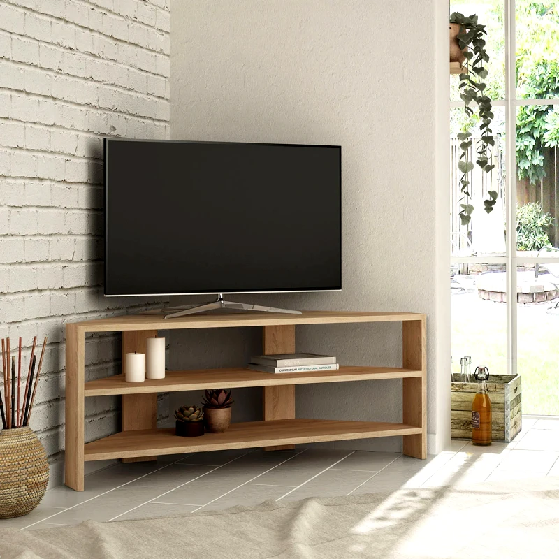 Spitishop Έπιπλο Τηλεόρασης Γωνιακό (114x36x45) A-G Thales 776HMS3043 Oak