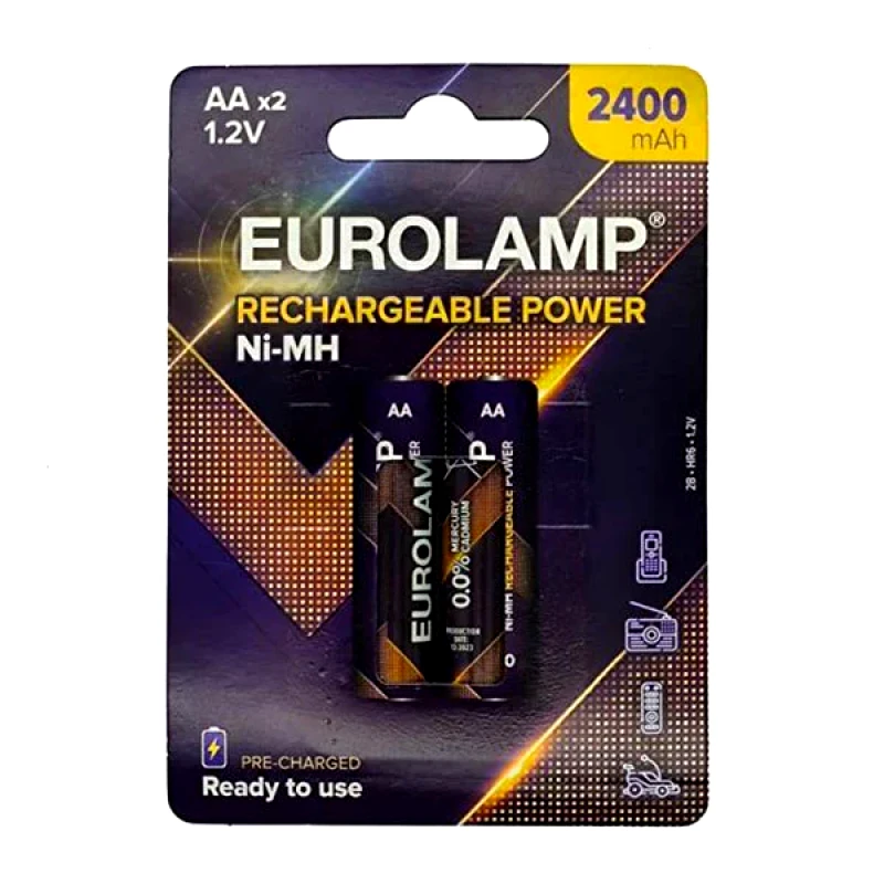 Eurolamp Επαναφορτιζόμενες Αλκαλικές Μπαταρίες AA Ni-MH 1.2V 2τμχ Eurolamp 147-24210