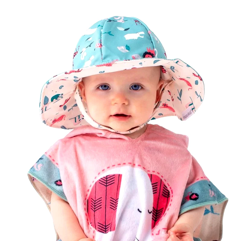 FlapJackKids Παιδικό Καπέλο 2 Όψεων Με Προστασία UV FlapjackKids Pink Zoo 2-4 Ετών 2-4 Ετών