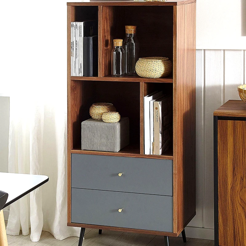 Spitishop Βιβλιοθήκη Δαπέδου 4 Θέσεων Με Συρτάρια (60x40x138) Spitishop Rio BS01