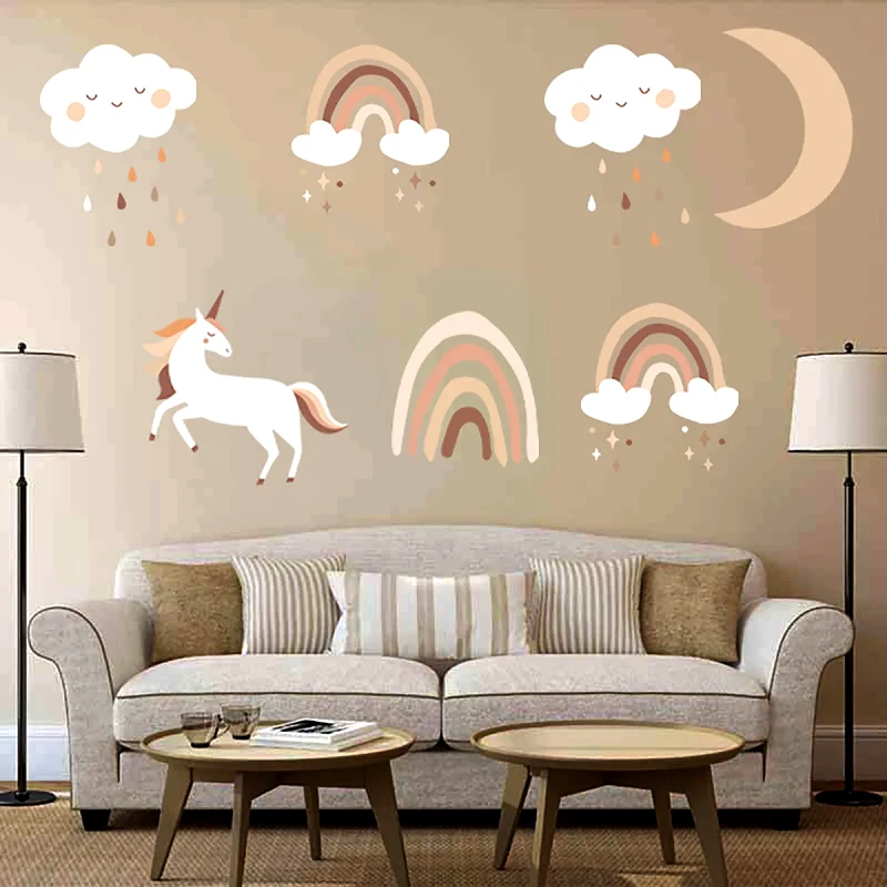 Sipo Παιδικά Αυτοκόλλητα Τοίχου Sipo Boho Rainbow Unicorn SIP-WS63048