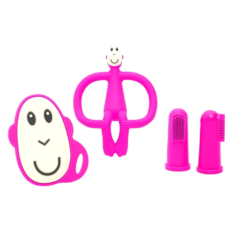 Matchstick Monkey Σετ Περιποίησης Δοντιών Matchstick Monkey Teething Starter Set Pink