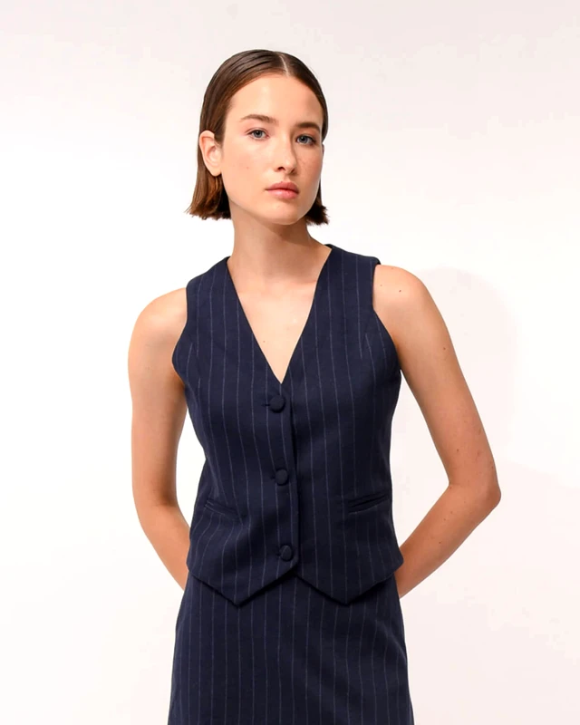 SUNSETGO Γυναικείο Γιλέκο SunSetGo - Milana Stripped