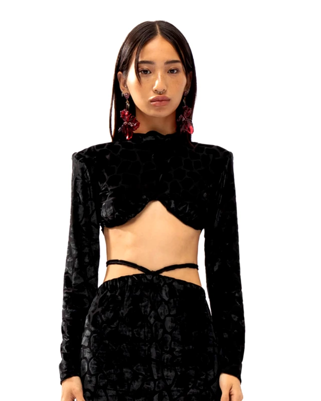 MALLORY THE LABEL Γυναικεία Μακρυμάνικη Crop Μπλούζα Mallory The label - Riri Bustier