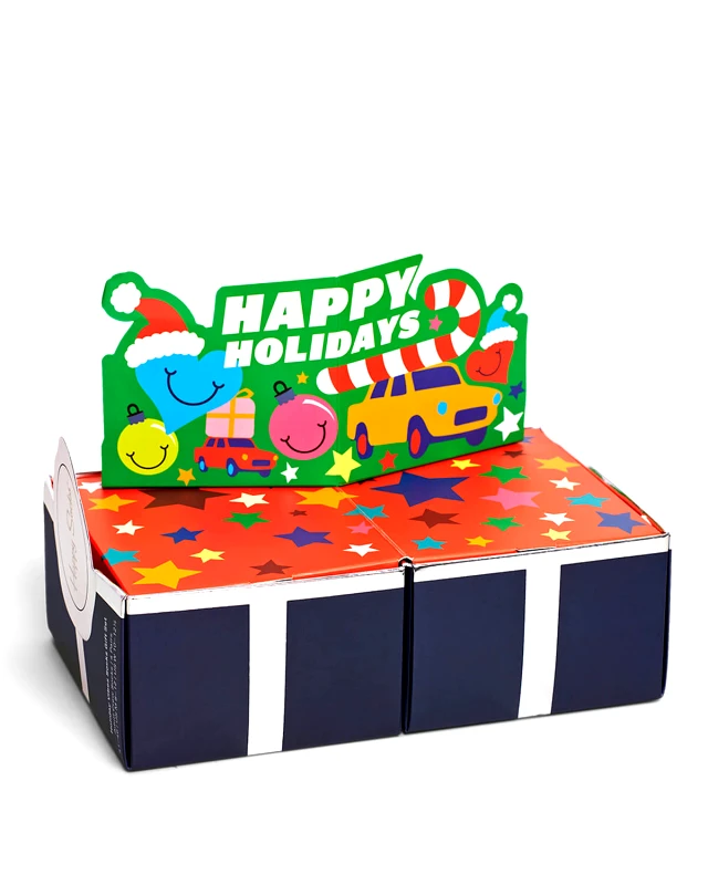 HAPPY SOCKS Unisex Set Δώρου Κάλτσες Happy Socks 4 Ζευγάρια - Holiday Vibes