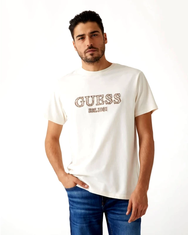 GUESS Ανδρική Κοντομάνικη Μπλούζα Guess - Ss Cn Guess Embro