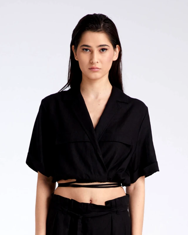 4TAILORS Γυναικείο Crop Πουκάμισο 4 Tailors - August