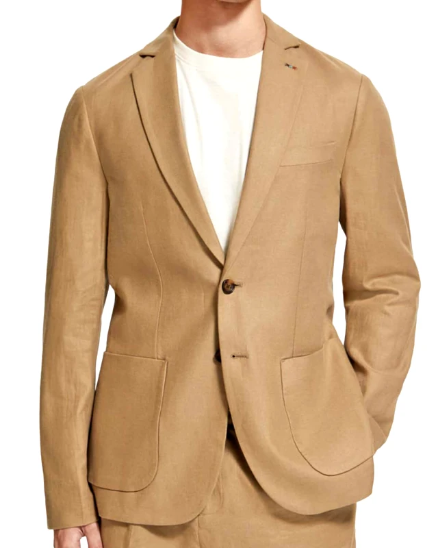 SCOTCH & SODA Σακακι Unconstructed Single-Breasted Twill 176982 SC6896 seastone