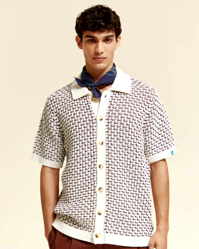 SCOTCH & SODA Ανδρική Κοντομάνικη Polo Ζακέτα Scotch & Soda - Structured Knitted