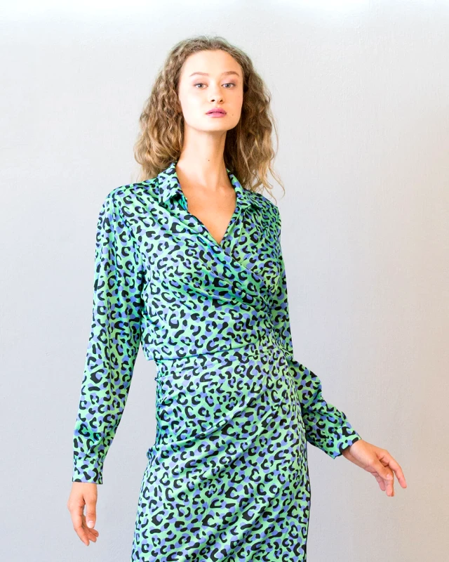 COLLECTIVA NOIR Γυναικείο Σατέν Πουκάμισο Collectiva Noir - Lida Bow