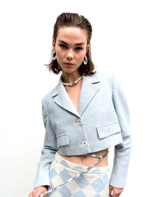 ACCESS Γυναικείο Crop Tweed Σακάκι Access - 1063