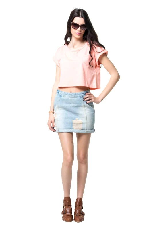SOMEDAYS LOVIN Γυναικεία Mini Φούστα Somedays Lovin - Pilot Rigid Denim Roll