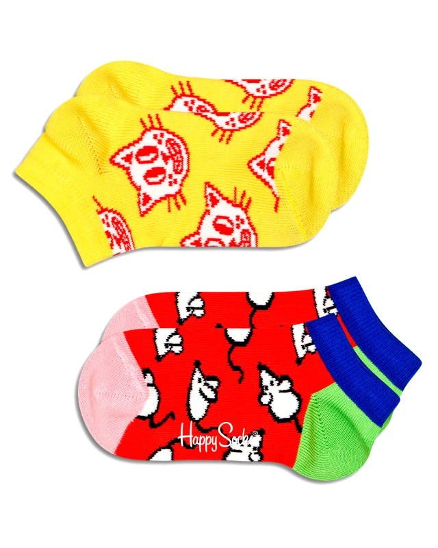 HAPPY SOCKS Παιδικές Κάλτσες Happy Socks 2 Ζευγάρια - Kids Cat & Mouse Low