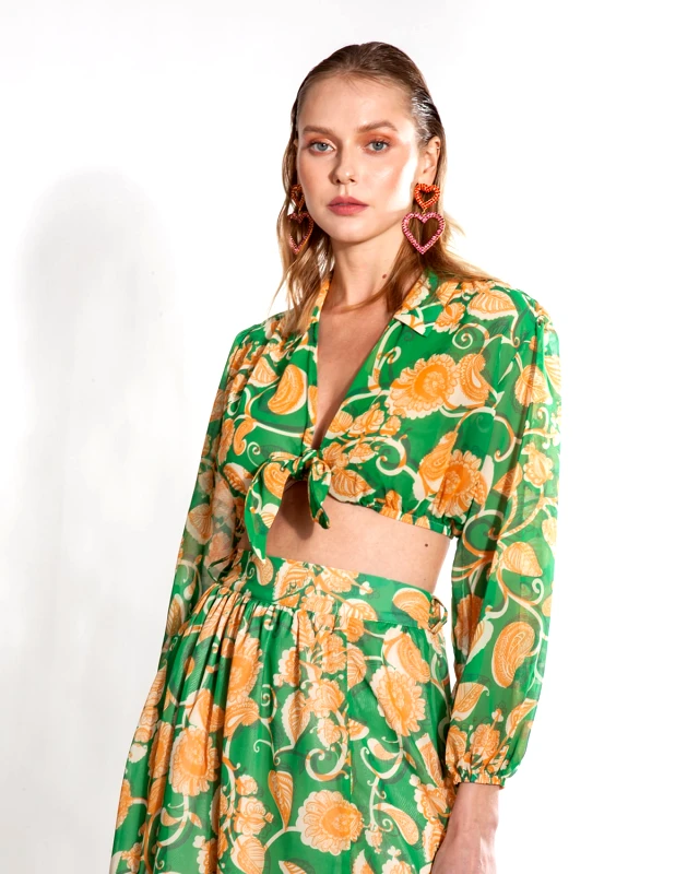 MALLORY THE LABEL Γυναικεία Μπλούζα με Δέσιμο Μπροστά Mallory The Label - Lupita