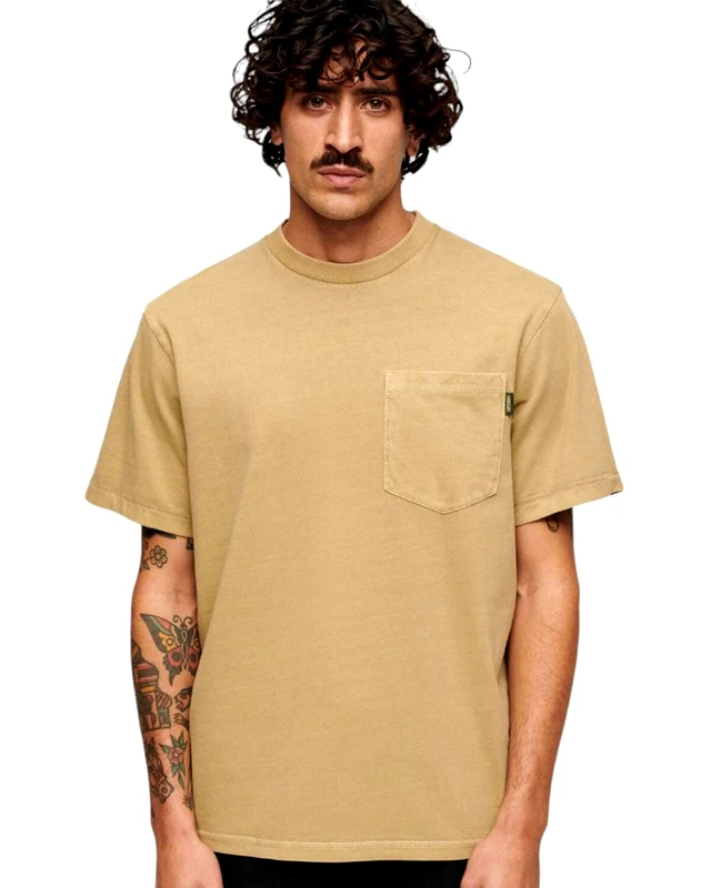 SUPERDRY Ανδρική Κοντομάνικη Μπλούζα Superdry - D1 Ovin Contrast Stitch Pocket