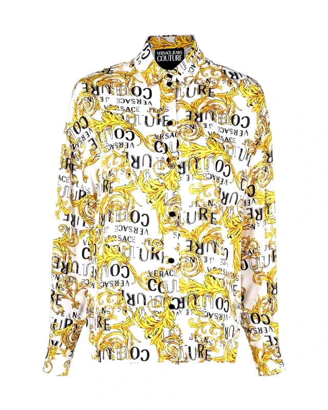 VERSACE JEANS COUTURE Γυναικείο Μακρυμάνικο Πουκάμισο Versace Jeans Couture - 74Hal211Ns219 74Dp211 Twill Vi Print Logo Couture 74HAL211NS219