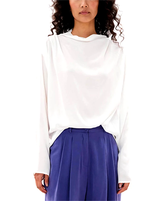 IOANNA KOURBELA Γυναικεία Μακρυμάνικη Μπλούζα Ioanna Kourbela - "Painterly" Loose With Cowl Neck And Draping W231702