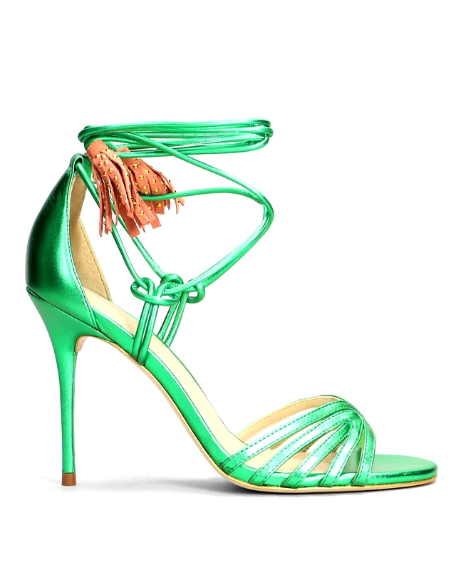 GOLD&ROUGE Γυναικεία Ψηλοτάκουνα Πέδιλα Gold&Rouge - Angel