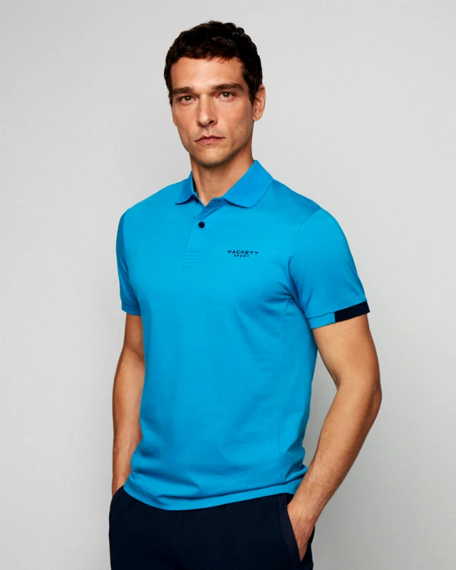 HACKETT Ανδρική Κοντομάνικη Polo Μπλούζα Hackett - Drop 2 Hs City HM563269