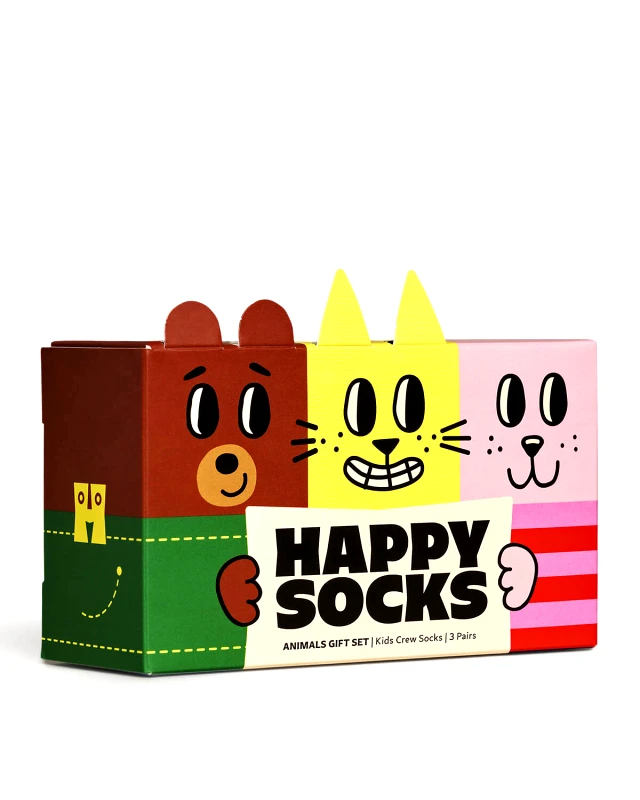 HAPPY SOCKS Παιδικό Set Δώρου Κάλτσες Happy Socks 3 Ζευγάρια - Kids Animal