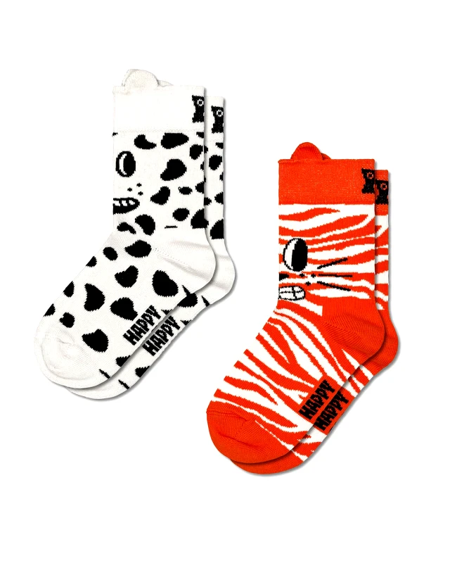 HAPPY SOCKS Παιδικές Κάλτσες Happy Socks 2 Ζευγάρια - Kids Cat & Dog