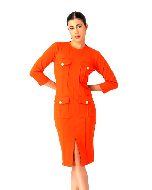 N2110 Γυναικείο Midi Φόρεμα N2110 - Pencil