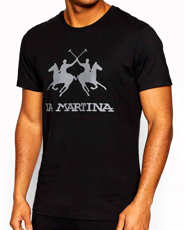 LA MARTINA Ανδρική Κοντομάνικη Μπλούζα La Martina - 3LMCCMR05 09999